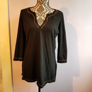 COPY - Lucky Brand Beaded and Embroidered Top